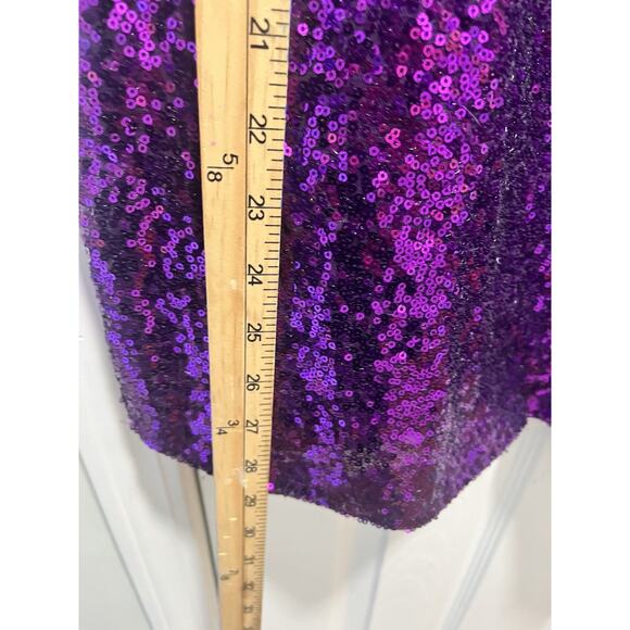 NWT Zeagoo Purple Sequin Sleeveless Top Size 2X Tunic Rounded Bottom Lined - Picture 5 of 6
